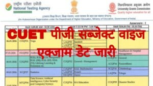CUET PG Subject Wise Exam Date